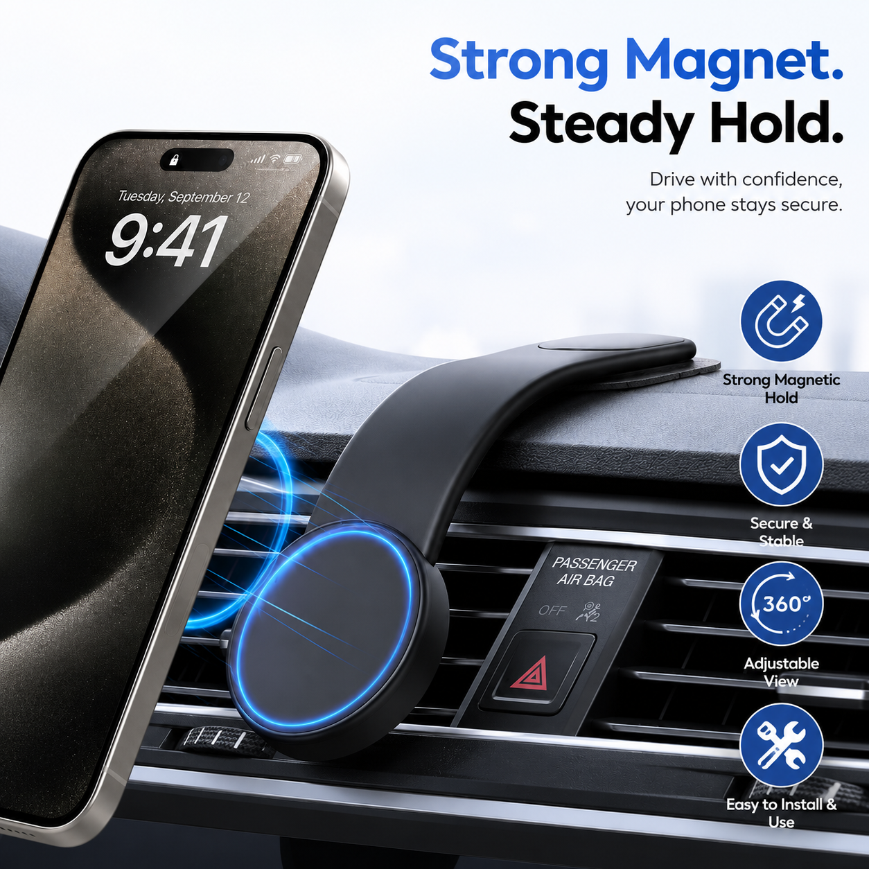 Mobile Phone Holder Car Magnet for Dashboard